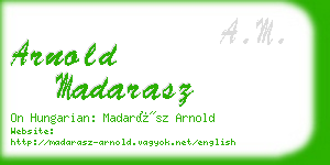 arnold madarasz business card